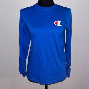 Champion Blue Long Sleeve Shirts Girls Size L